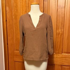 Marine Layer Brown Textured Blouse
